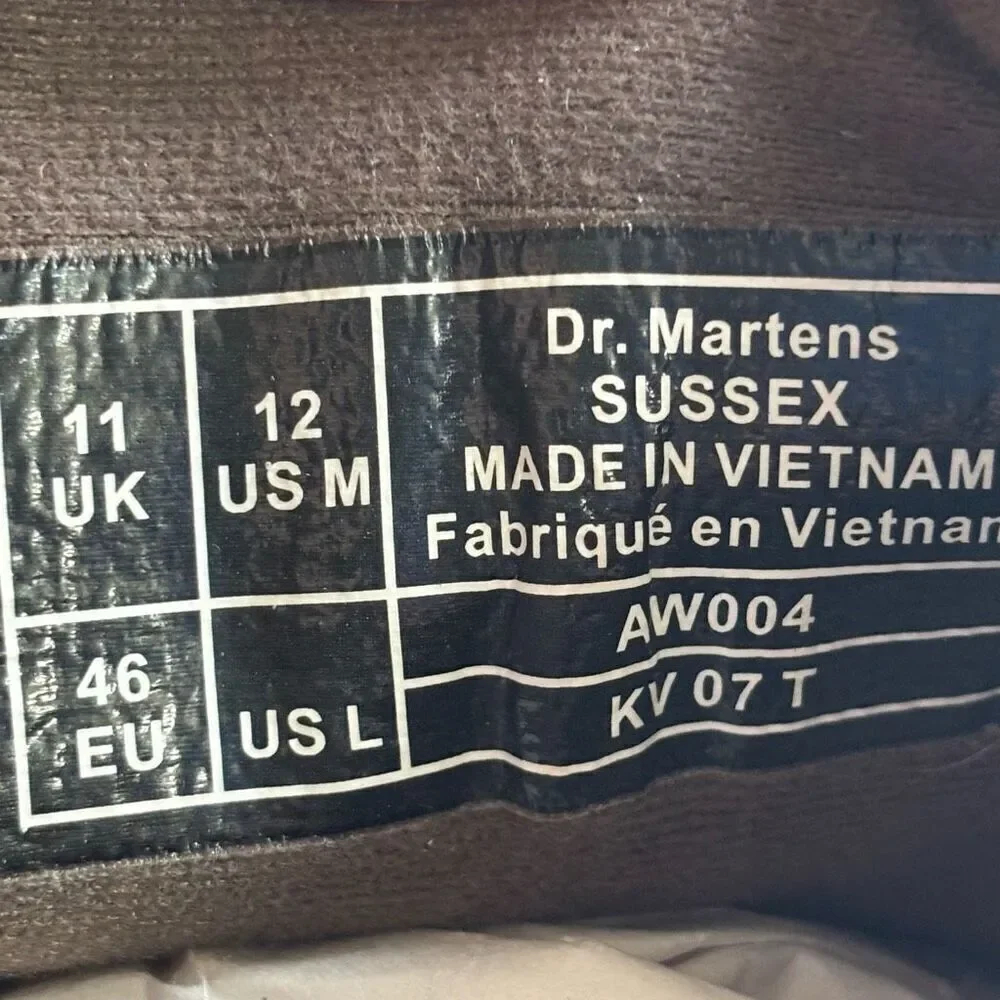 Dr martens sussex bear track slip resistant chukka boots dark drown size 12